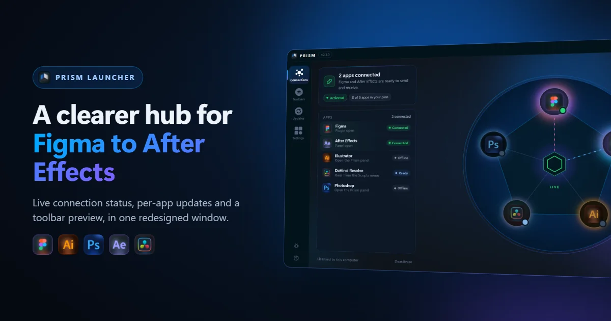 The New Prism Launcher: A Clearer Hub for Your Figma to After Effects Workflow