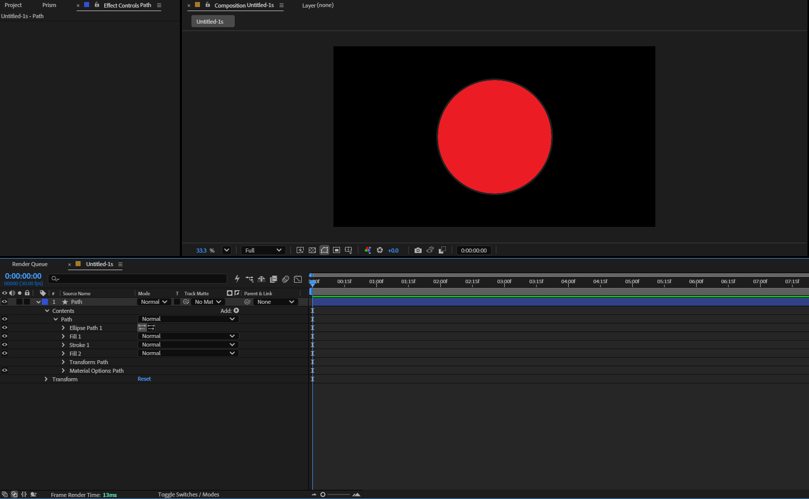What arrived in After Effects. Stacked fills and strokes, in one layer