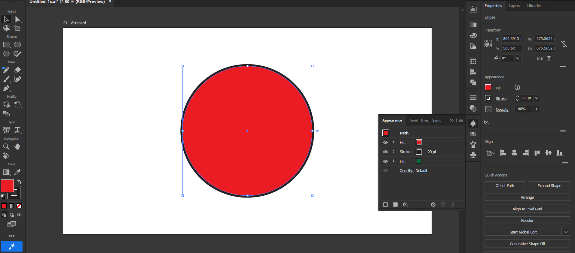In Illustrator. Stacked fills and strokes, in one layer