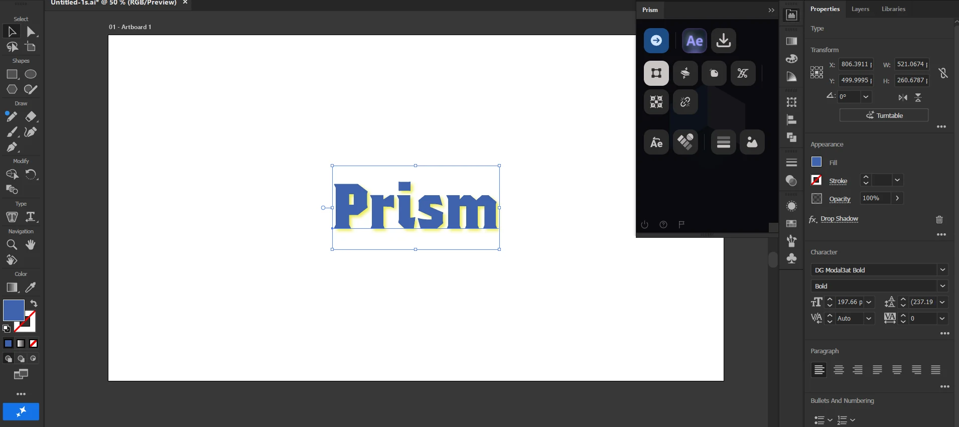 In Illustrator. A shadow on text, with the text still text